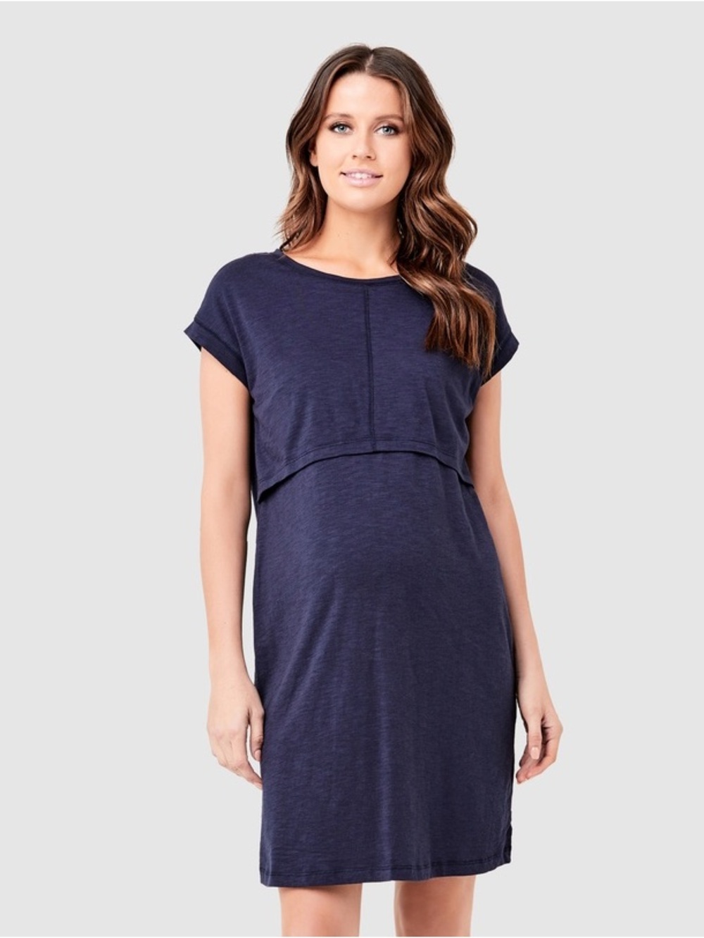 NWOT RIPE Maternity Roxie Nursing Dress, Navy